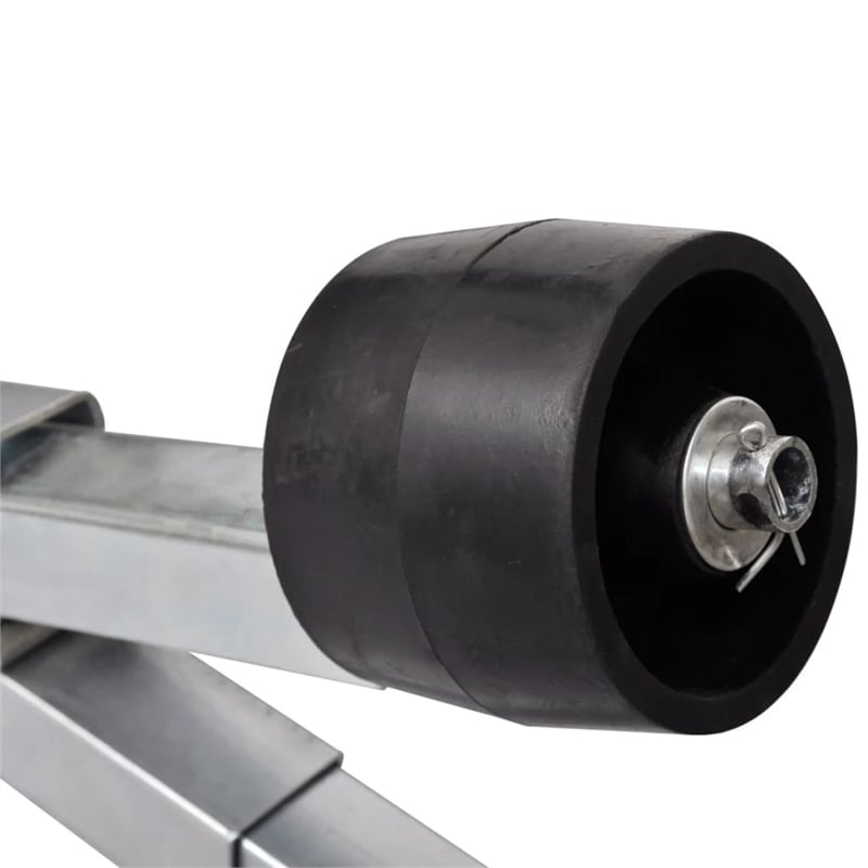 vidaXL Boat Trailer with Bottom Support Bracket and Keel Rollers in Silver