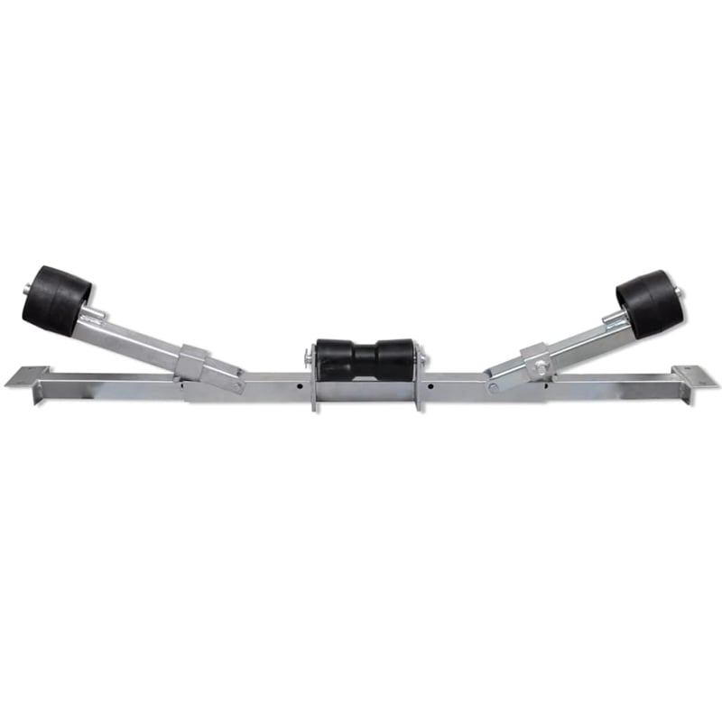 vidaXL Boat Trailer with Bottom Support Bracket and Keel Rollers in Silver
