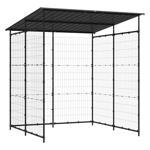 vidaXL 74.8&quotx74.8&quotx87.4&quot Steel Bicycle Shed in Black