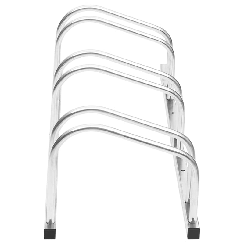 vidaXL 3 Bikes Galvanized Steel Bike Rack in Silver
