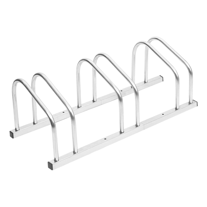 vidaXL 3 Bikes Galvanized Steel Bike Rack in Silver
