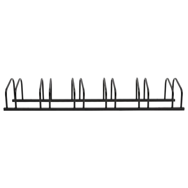 vidaXL 6 Bikes Black Steel Bike Rack in Black