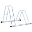 vidaXL 2 Bikes Floor Freestanding Galvanized Steel Bicycle Stand in Silver