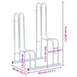 vidaXL 2 Bikes Floor Freestanding Galvanized Steel Bicycle Stand in Silver