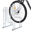 vidaXL 2 Bikes Floor Freestanding Galvanized Steel Bicycle Stand in Silver