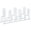 vidaXL 6 Bikes Floor Freestanding Galvanized Steel Bicycle Stand in Silver