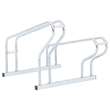 vidaXL 2 Bikes Floor Freestanding Galvanized Steel Bicycle Stand in Silver
