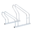 vidaXL 2 Bikes Floor Freestanding Galvanized Steel Bicycle Stand in Silver
