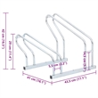 vidaXL 2 Bikes Floor Freestanding Galvanized Steel Bicycle Stand in Silver