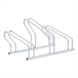 vidaXL 3 Bikes Floor Freestanding Galvanized Steel Bicycle Stand in Silver