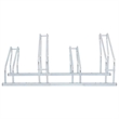 vidaXL 4 Bikes Floor Freestanding Galvanized Steel Bicycle Stand in Silver