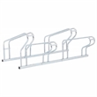 vidaXL 4 Bikes Floor Freestanding Galvanized Steel Bicycle Stand in Silver