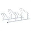 vidaXL 4 Bikes Floor Freestanding Galvanized Steel Bicycle Stand in Silver