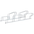 vidaXL 5 Bikes Floor Freestanding Galvanized Steel Bicycle Stand in Silver