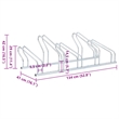 vidaXL 5 Bikes Floor Freestanding Galvanized Steel Bicycle Stand in Silver