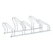 vidaXL 5 Bikes Floor Freestanding Galvanized Steel Bicycle Stand in Silver