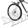 vidaXL 5 Bikes Floor Freestanding Galvanized Steel Bicycle Stand in Silver