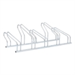 vidaXL 5 Bikes Floor Freestanding Galvanized Steel Bicycle Stand in Silver