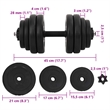 vidaXL Dumbbells in Black (Set of 2)