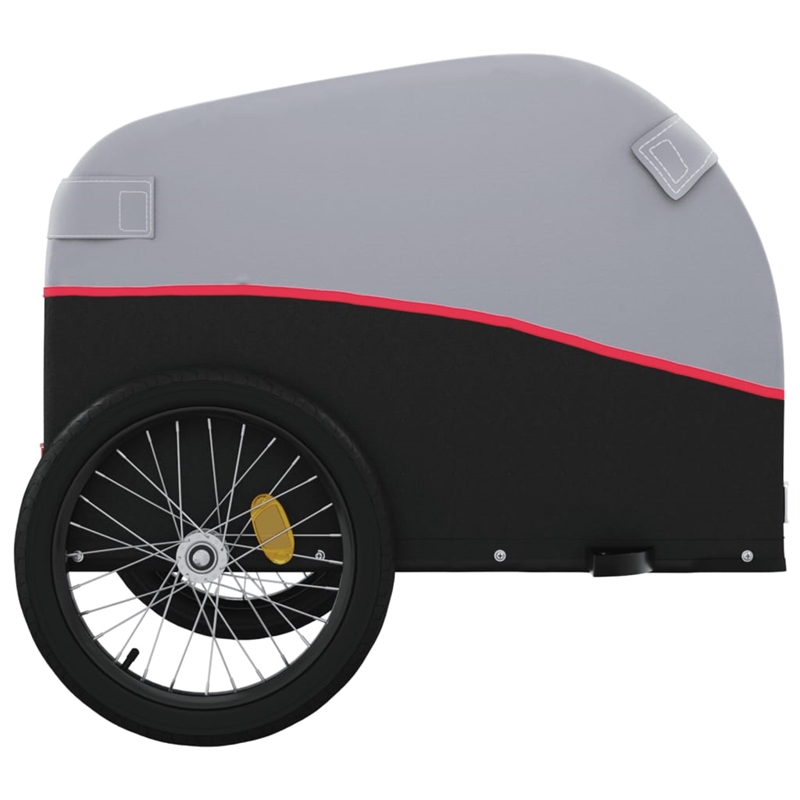 vidaXL 99.2 lb Iron Bike Trailer in Black and Red