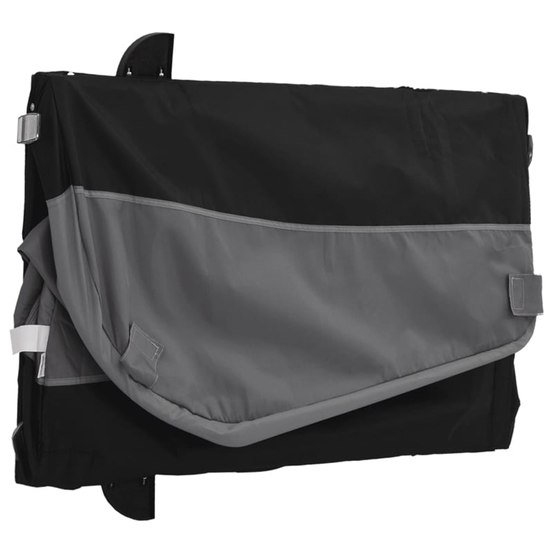 vidaXL 99.2 lb Iron Bike Trailer in Black and Gray