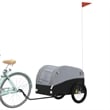 vidaXL 99.2 lb Iron Bike Trailer in Black and Gray