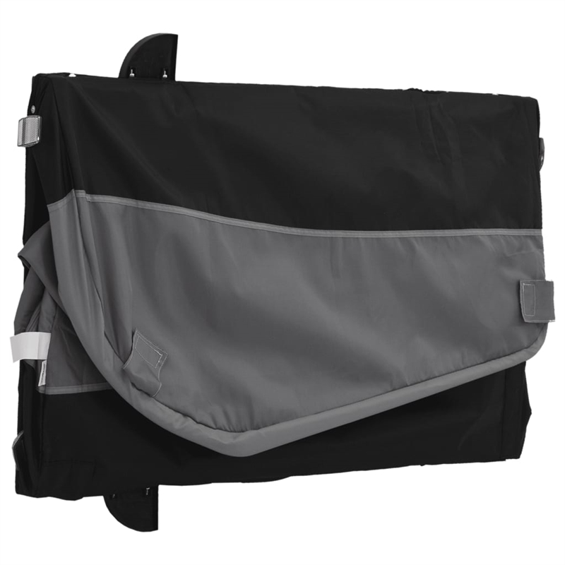 vidaXL 99.2 lb Iron Bike Trailer in Black and Gray