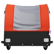 vidaXL 99.2 lb Iron Bike Trailer in Black and Orange