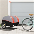 vidaXL 99.2 lb Iron Bike Trailer in Black and Orange