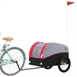vidaXL 99.2 lb Iron Bike Trailer in Black and Red