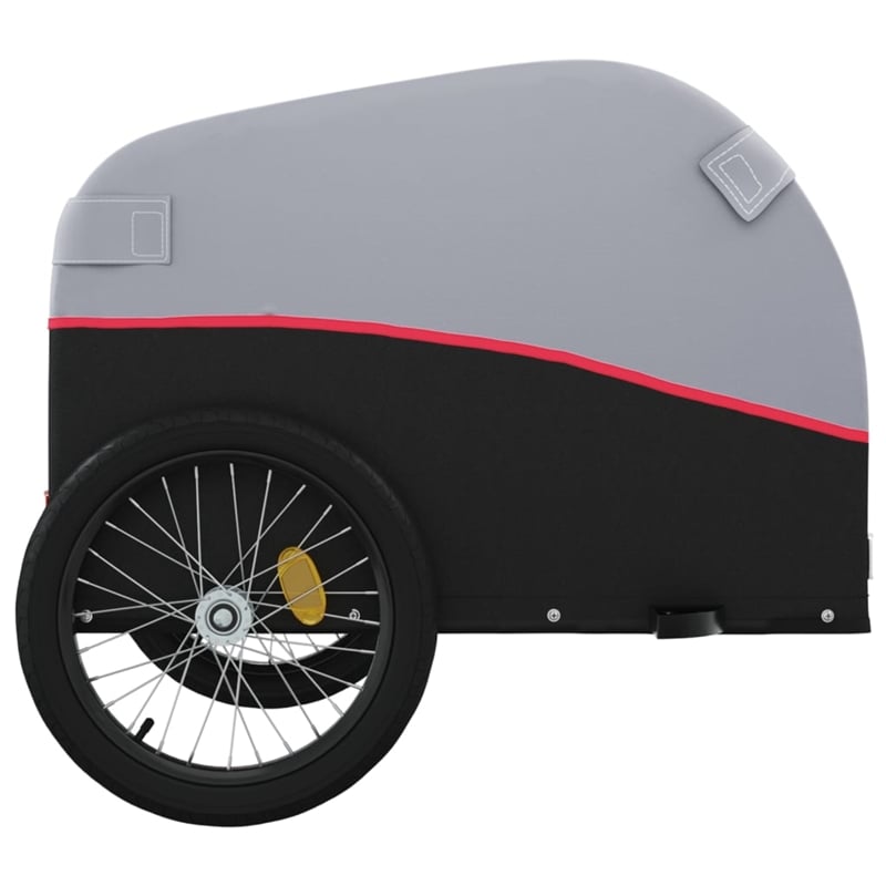vidaXL 99.2 lb Iron Bike Trailer in Black and Red