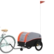 vidaXL 99.2 lb Iron Bike Trailer in Black and Orange