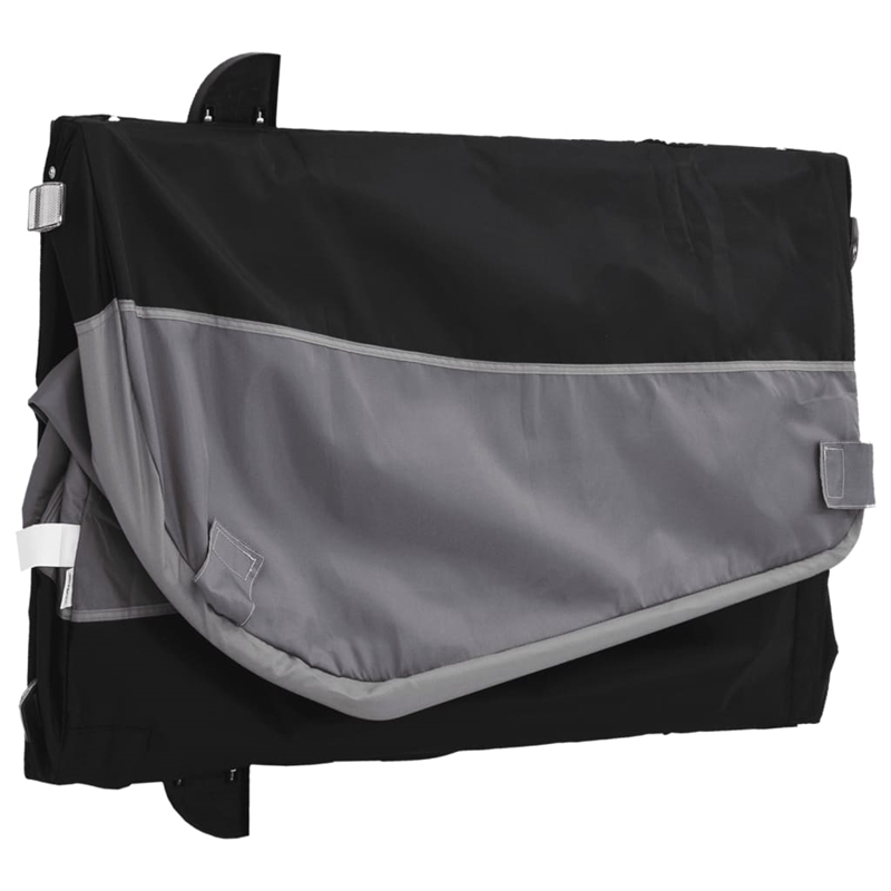 vidaXL 99.2 lb Iron Bike Trailer in Black and Gray