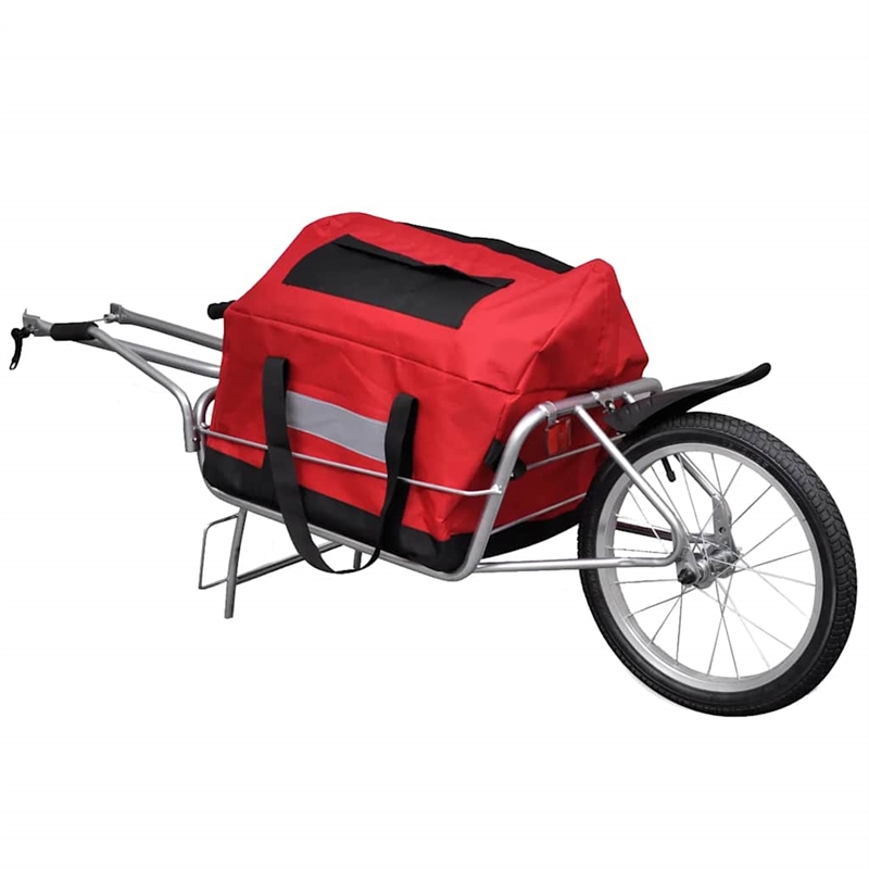 vidaXL One-wheel Bike Trailer with Storage Bag in Red