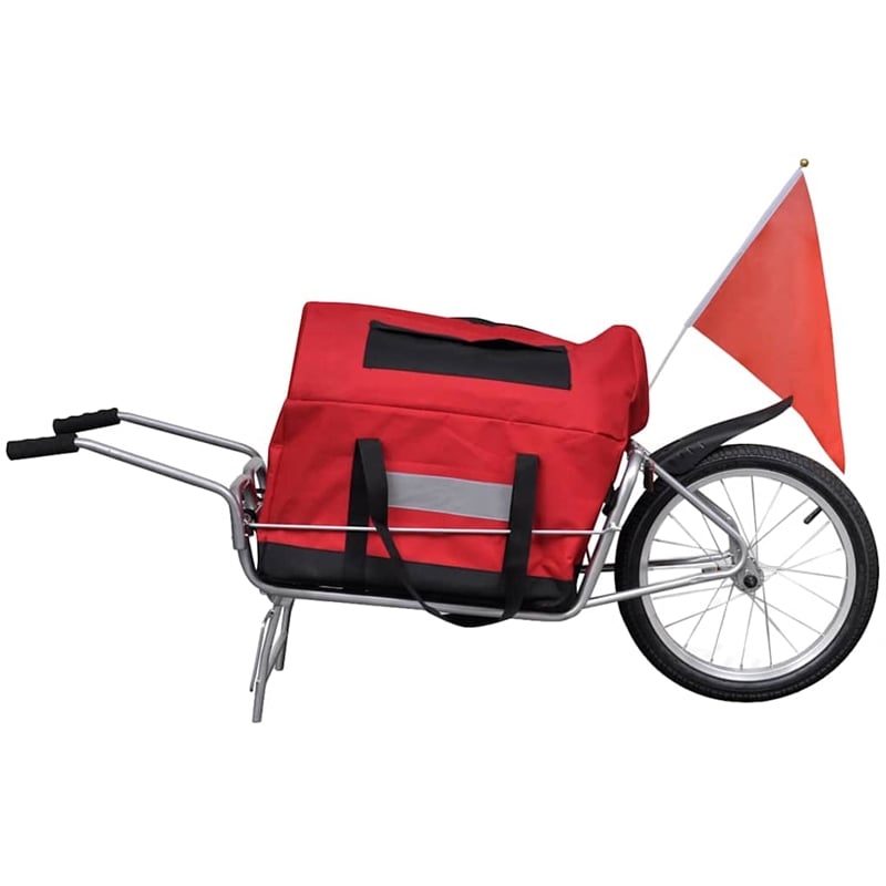 vidaXL One-wheel Bike Trailer with Storage Bag in Red