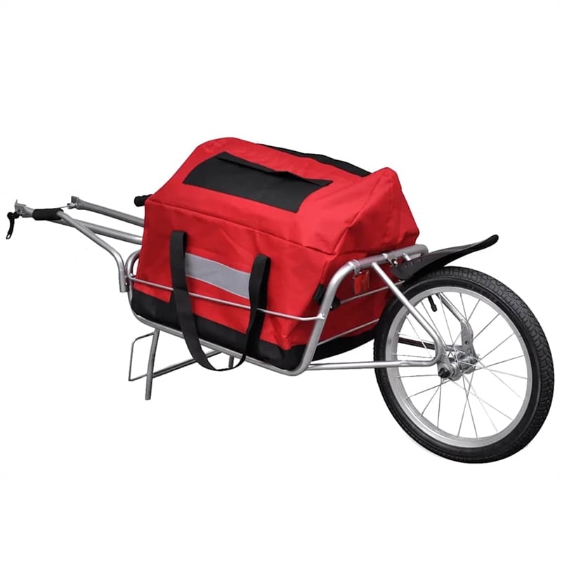 vidaXL One-wheel Bike Trailer with Storage Bag in Red