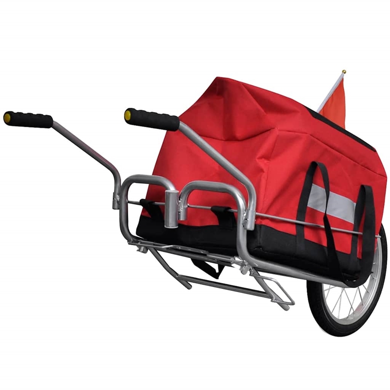 vidaXL One-wheel Bike Trailer with Storage Bag in Red