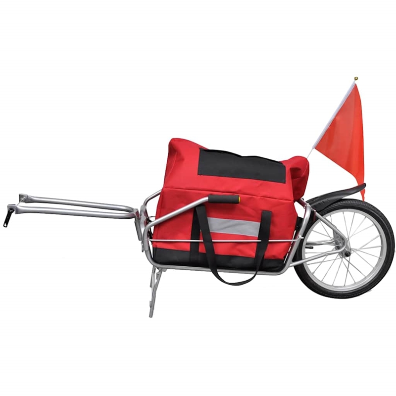 vidaXL One-wheel Bike Trailer with Storage Bag in Red
