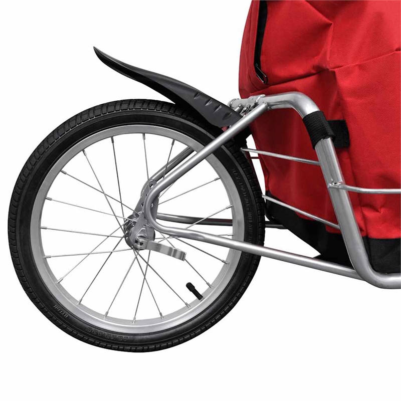 vidaXL One-wheel Bike Trailer with Storage Bag in Red