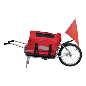 vidaXL One-wheel Bike Trailer with Storage Bag in Red