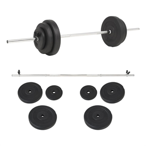 vidaXL 66.1lbs Barbell Set in Black