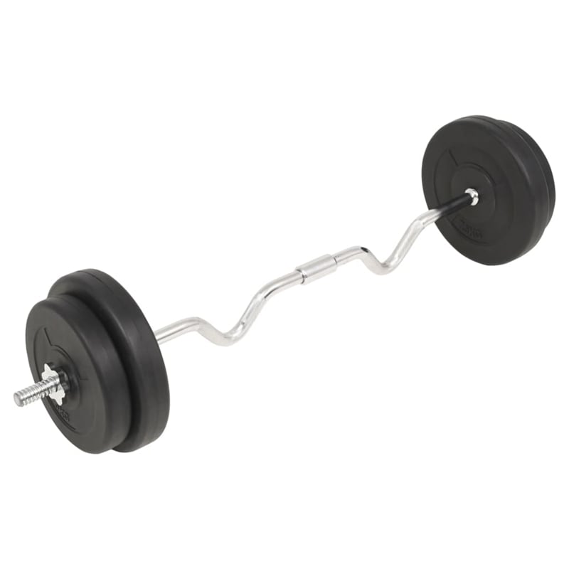 vidaXL 66.1lbs Barbell Set in Black