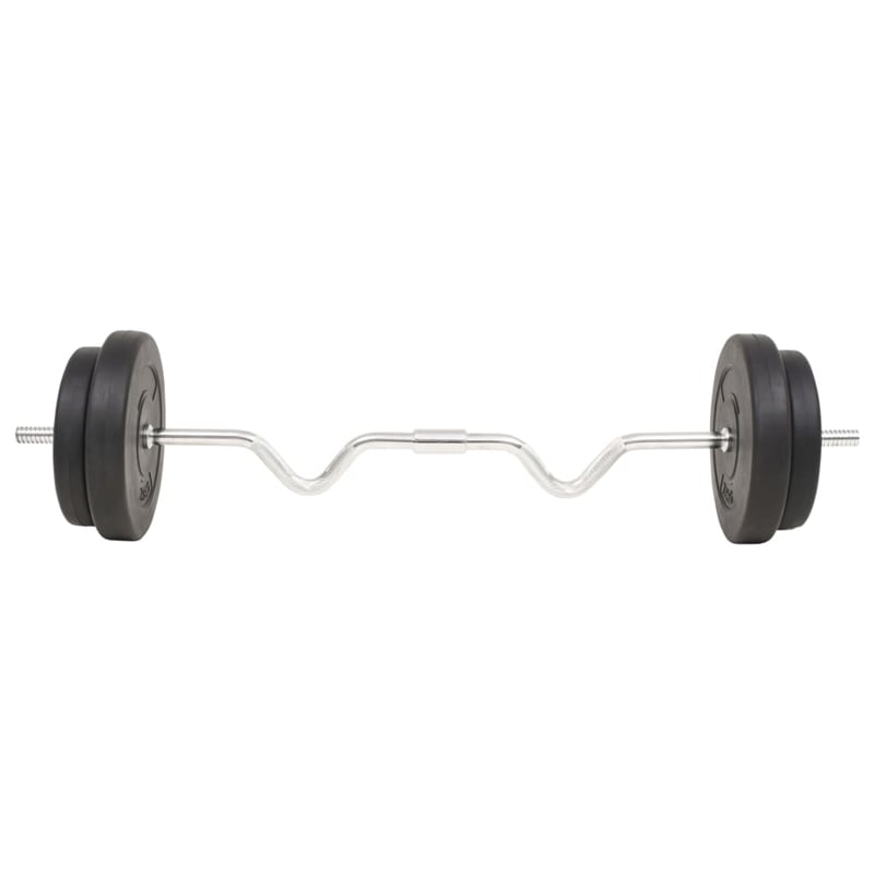 vidaXL 66.1lbs Barbell Set in Black
