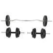 vidaXL 66.1lbs Barbell and Dumbbell Set in Black