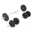 vidaXL 66.1lbs Barbell and Dumbbell Set in Black