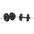 vidaXL 66.1lbs Barbell and Dumbbell Set in Black