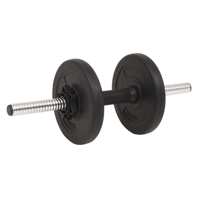 vidaXL 66.1lbs Barbell and Dumbbell Set in Black