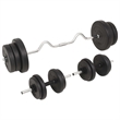 vidaXL 132.3lbs Barbell and Dumbbell Set in Black