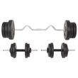 vidaXL 132.3lbs Barbell and Dumbbell Set in Black