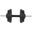 vidaXL 132.3lbs Barbell and Dumbbell Set in Black